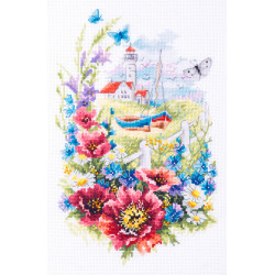 Cross stitch kit  Wild Flowers of the Coast 18 x 29 cm 210-351