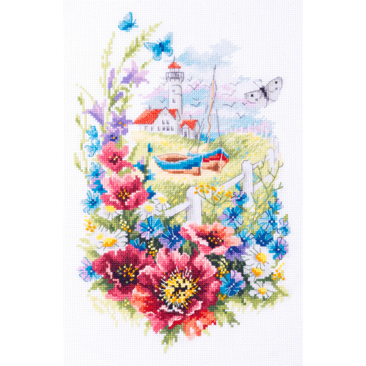 Cross stitch kit  Wild Flowers of the Coast 18 x 29 cm 210-351