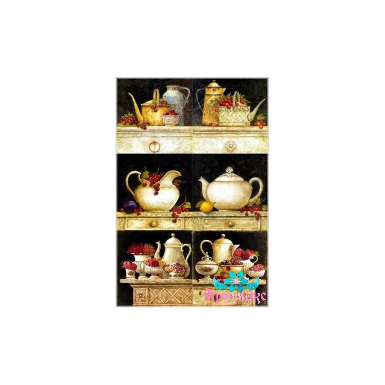 Рисовая открытка для декупажа "Натюрморт с посудой" 21х29 см AM400010D