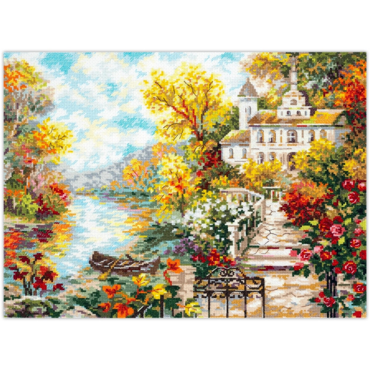 Cross stitch kit  Riverside House 40 x 31 cm 210-750