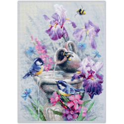 Cross stitch kit  Garden Fountain 28 x 37 cm 210-751