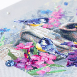 Cross stitch kit  Garden Fountain 28 x 37 cm 210-751