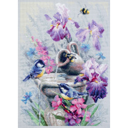 Cross stitch kit  Garden Fountain 28 x 37 cm 210-751