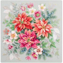 Cross stitch kit  Flower Magic.Poinsettia 30 x 30 cm 214-273