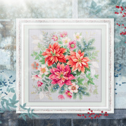Cross stitch kit  Flower Magic.Poinsettia 30 x 30 cm 214-273