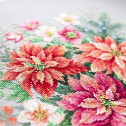 Cross stitch kit  Flower Magic.Poinsettia 30 x 30 cm 214-273