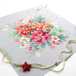 Cross stitch kit  Flower Magic.Poinsettia 30 x 30 cm 214-273