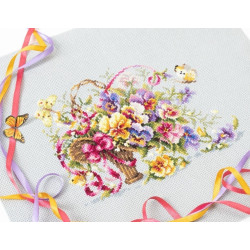 Cross stitch kit  Pansy Bouqet 21 x 15 cm 219-377