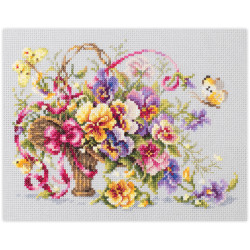 Cross stitch kit  Pansy Bouqet 21 x 15 cm 219-377
