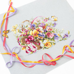 Cross stitch kit  Pansy Bouqet 21 x 15 cm 219-377