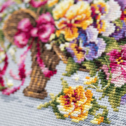 Cross stitch kit  Pansy Bouqet 21 x 15 cm 219-377