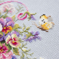 Cross stitch kit  Pansy Bouqet 21 x 15 cm 219-377
