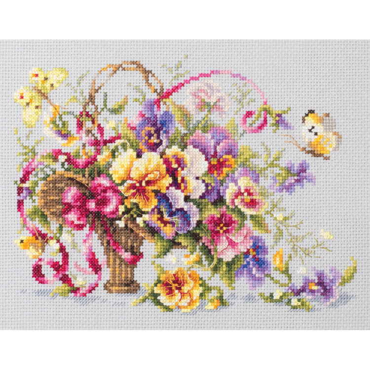 Cross stitch kit  Pansy Bouqet 21 x 15 cm 219-377
