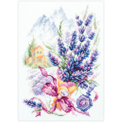 Cross stitch kit  Mountain Lavender 15 x 21 cm 219-378