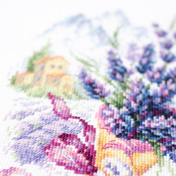 Cross stitch kit  Mountain Lavender 15 x 21 cm 219-378