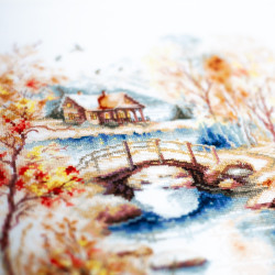 Cross stitch kit  Autumn Watercolor 26 x 30 cm 250-068