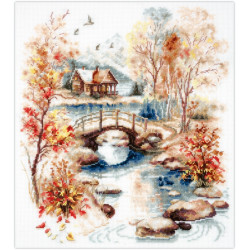Cross stitch kit  Autumn Watercolor 26 x 30 cm 250-068