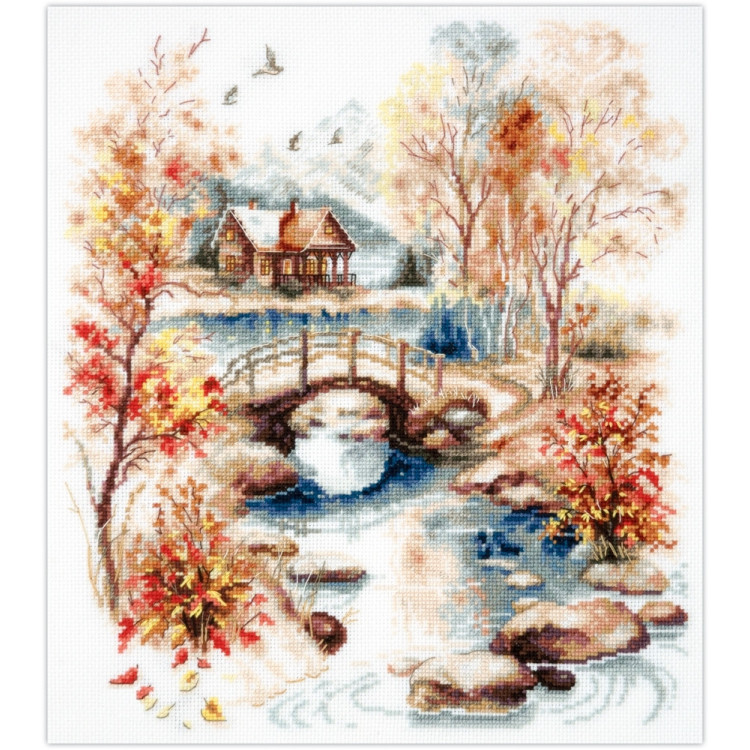 Cross stitch kit  Autumn Watercolor 26 x 30 cm 250-068