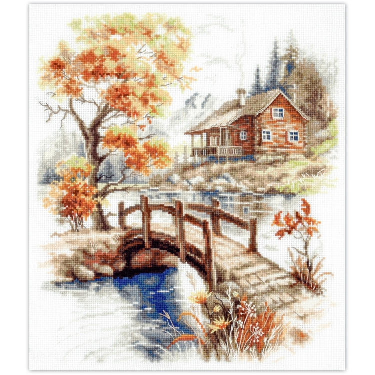 Cross stitch kit  Autumn in the Mountains 26 x 30 cm 250-069