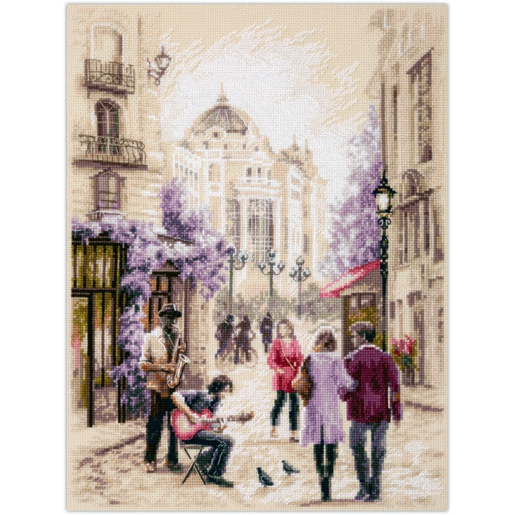 Cross stitch kit  Street Musicians 29 x 38 cm 250-332