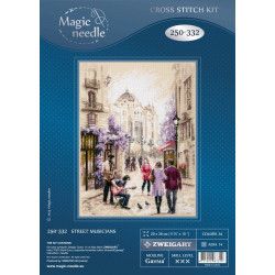 Cross stitch kit  Street Musicians 29 x 38 cm 250-332