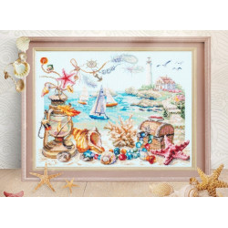 Cross stitch kit  Seaside Breeze  40 x 31 cm 250-707