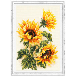 Cross stitch kit  Three Sunflowers 15 x 22 cm 40-78