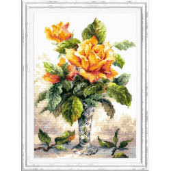 Cross stitch kit  Yellow Roses 20 x 27 cm 40-79