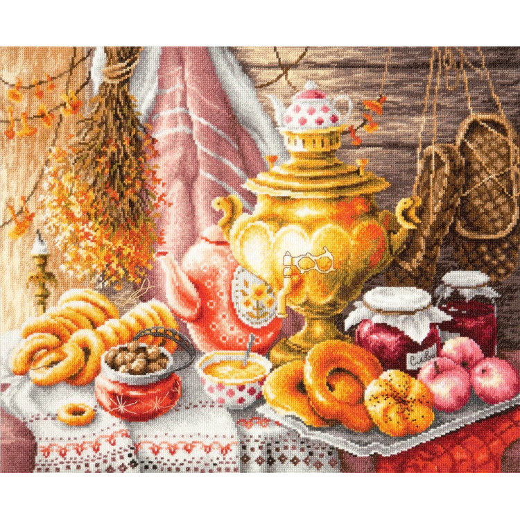 Cross stitch kit  Tea time 40 x 34 cm 50-09