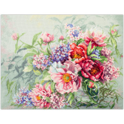 Cross stitch kit  Peonies and Hydrangeas 40 x 30 cm 510-224