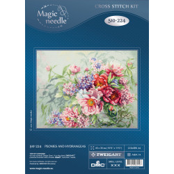 Cross stitch kit  Peonies and Hydrangeas 40 x 30 cm 510-224