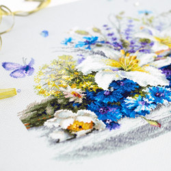 Cross stitch kit  Lilies and Cornflowers 40 x 25 cm 510-227
