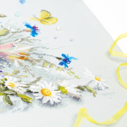 Cross stitch kit  Lilies and Cornflowers 40 x 25 cm 510-227