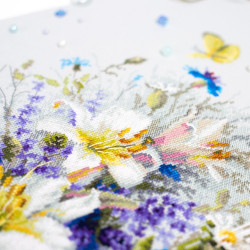 Cross stitch kit  Lilies and Cornflowers 40 x 25 cm 510-227