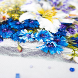 Cross stitch kit  Lilies and Cornflowers 40 x 25 cm 510-227