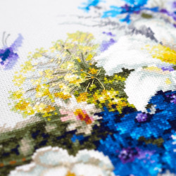 Cross stitch kit  Lilies and Cornflowers 40 x 25 cm 510-227