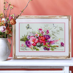 Cross stitch kit  Country Bouquet 40 x 25 cm 510-228