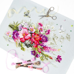 Cross stitch kit  Country Bouquet 40 x 25 cm 510-228