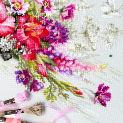 Cross stitch kit  Country Bouquet 40 x 25 cm 510-228