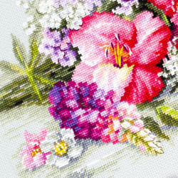 Cross stitch kit  Country Bouquet 40 x 25 cm 510-228