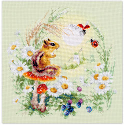 Cross stitch kit  Meadow Stories. Chipmunk 26 x 26 cm 510-353