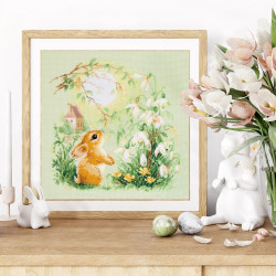Cross stitch kit  Meadow Stories. Bunny 26 x 26 cm 510-355