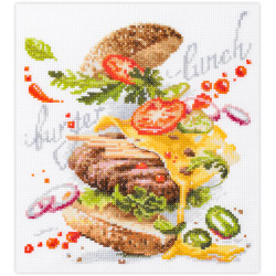 Cross stitch kit  Burger Lunch 19 x 22 cm 528-556
