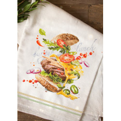 Cross stitch kit  Burger Lunch 19 x 22 cm 528-556