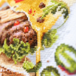Cross stitch kit  Burger Lunch 19 x 22 cm 528-556