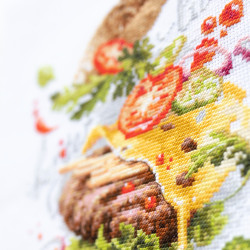 Cross stitch kit  Burger Lunch 19 x 22 cm 528-556