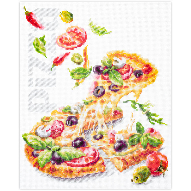 Cross stitch kit  Pizza 23 x 27 cm 528-557