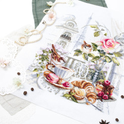 Cross stitch kit  Parisian Morning 30 x 40 cm 528-558