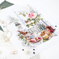 Cross stitch kit  Parisian Morning 30 x 40 cm 528-558