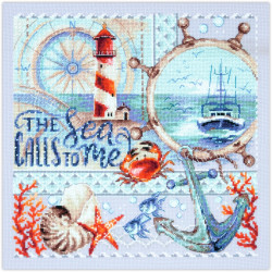 Cross stitch kit  The Sea Calls to Me… 26 x 26 cm 540-702